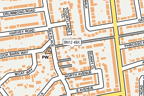 BN12 4BX map - OS OpenMap – Local (Ordnance Survey)