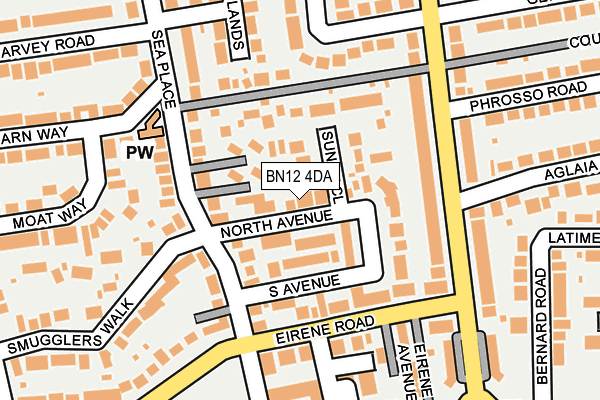 BN12 4DA map - OS OpenMap – Local (Ordnance Survey)