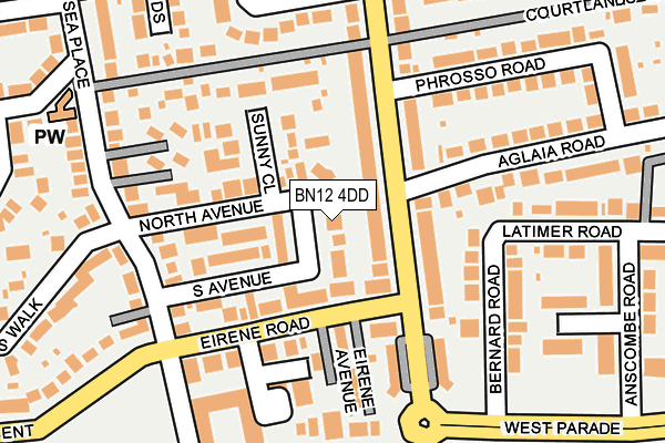 BN12 4DD map - OS OpenMap – Local (Ordnance Survey)