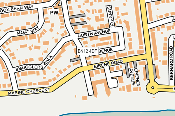 BN12 4DF map - OS OpenMap – Local (Ordnance Survey)