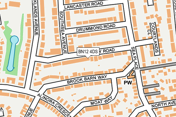 BN12 4DS map - OS OpenMap – Local (Ordnance Survey)