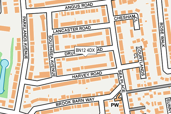 BN12 4DX map - OS OpenMap – Local (Ordnance Survey)