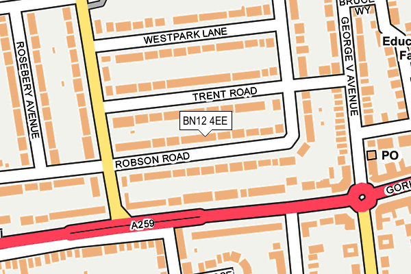 BN12 4EE map - OS OpenMap – Local (Ordnance Survey)