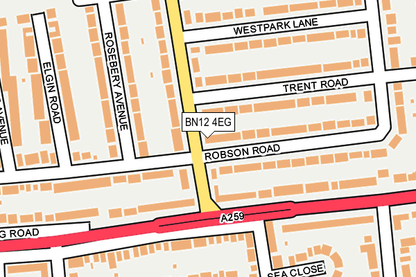 BN12 4EG map - OS OpenMap – Local (Ordnance Survey)
