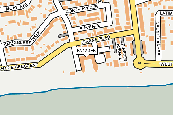 BN12 4FB map - OS OpenMap – Local (Ordnance Survey)