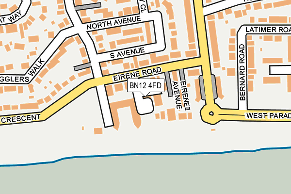 BN12 4FD map - OS OpenMap – Local (Ordnance Survey)