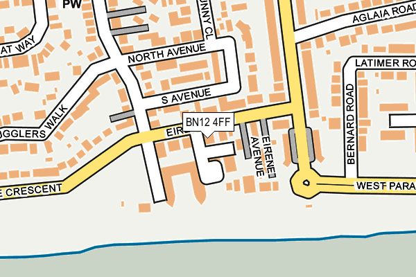 BN12 4FF map - OS OpenMap – Local (Ordnance Survey)