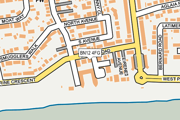 BN12 4FG map - OS OpenMap – Local (Ordnance Survey)
