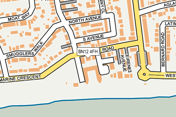 BN12 4FH map - OS OpenMap – Local (Ordnance Survey)