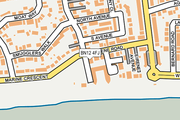 BN12 4FJ map - OS OpenMap – Local (Ordnance Survey)