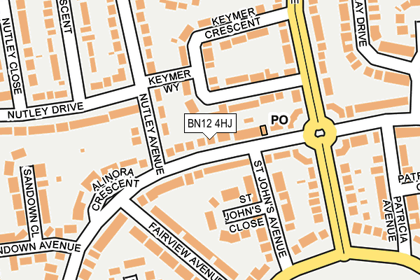 BN12 4HJ map - OS OpenMap – Local (Ordnance Survey)