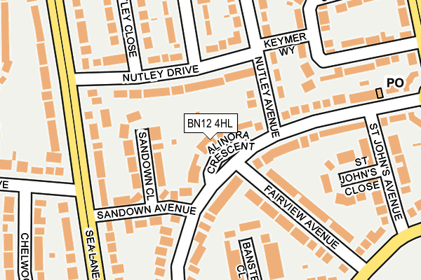 BN12 4HL map - OS OpenMap – Local (Ordnance Survey)