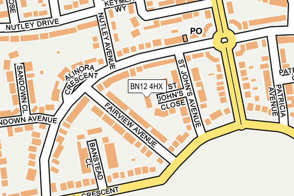 BN12 4HX map - OS OpenMap – Local (Ordnance Survey)