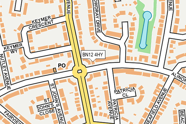 BN12 4HY map - OS OpenMap – Local (Ordnance Survey)