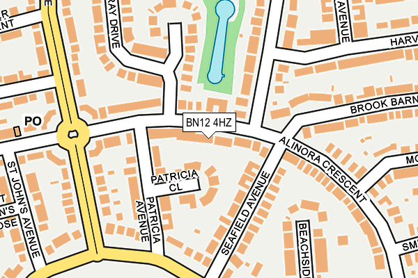 BN12 4HZ map - OS OpenMap – Local (Ordnance Survey)