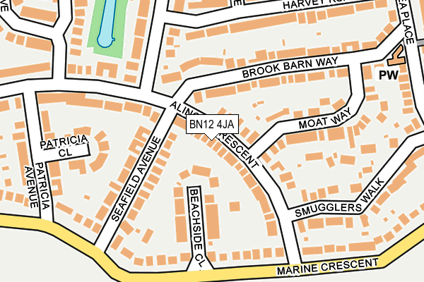 BN12 4JA map - OS OpenMap – Local (Ordnance Survey)