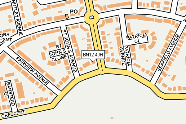 BN12 4JH map - OS OpenMap – Local (Ordnance Survey)