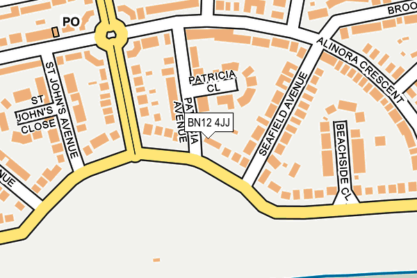 BN12 4JJ map - OS OpenMap – Local (Ordnance Survey)