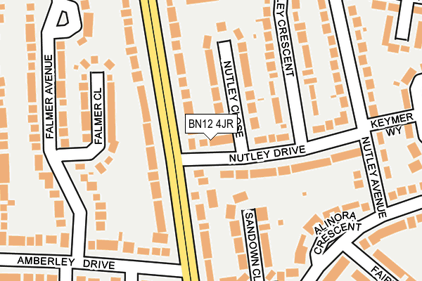 BN12 4JR map - OS OpenMap – Local (Ordnance Survey)