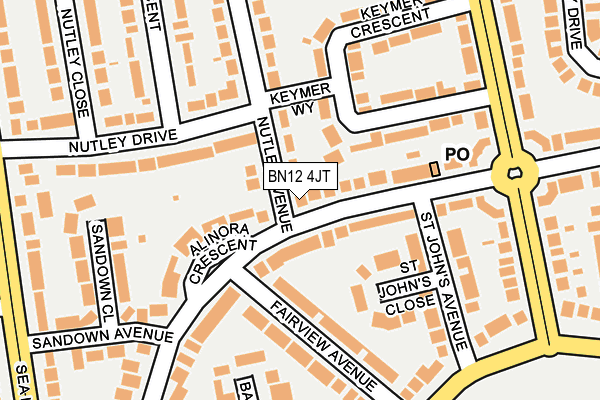 BN12 4JT map - OS OpenMap – Local (Ordnance Survey)