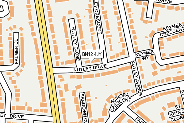 BN12 4JY map - OS OpenMap – Local (Ordnance Survey)