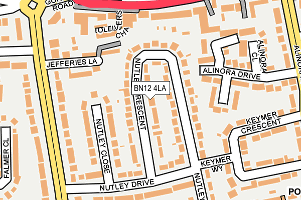 BN12 4LA map - OS OpenMap – Local (Ordnance Survey)