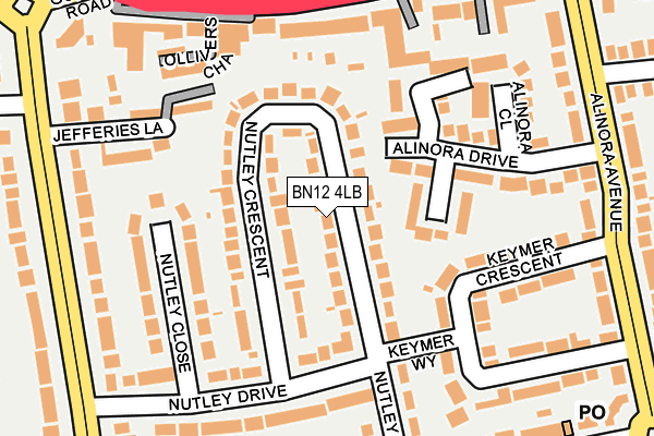 BN12 4LB map - OS OpenMap – Local (Ordnance Survey)