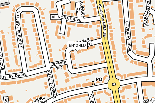 BN12 4LD map - OS OpenMap – Local (Ordnance Survey)