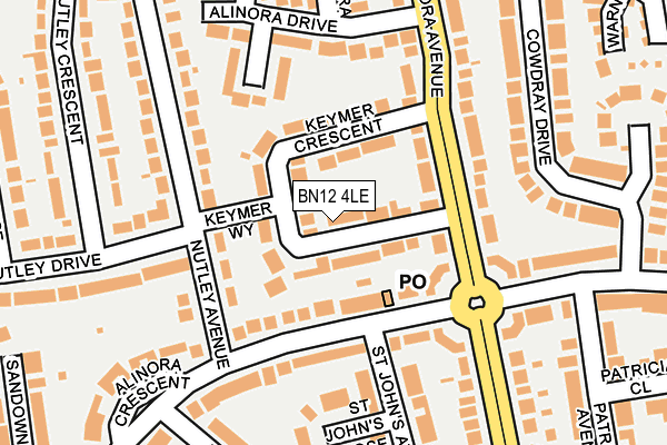 BN12 4LE map - OS OpenMap – Local (Ordnance Survey)