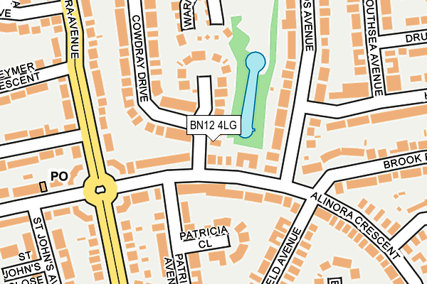 BN12 4LG map - OS OpenMap – Local (Ordnance Survey)