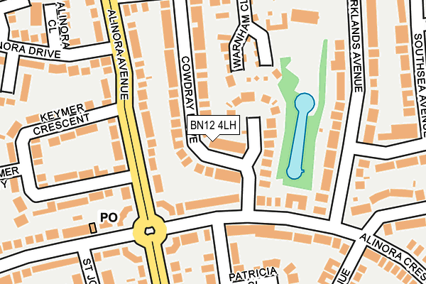BN12 4LH map - OS OpenMap – Local (Ordnance Survey)