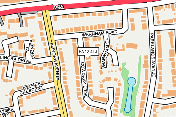 BN12 4LJ map - OS OpenMap – Local (Ordnance Survey)