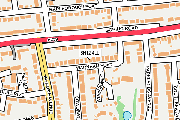 BN12 4LL map - OS OpenMap – Local (Ordnance Survey)