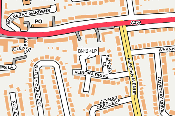 BN12 4LP map - OS OpenMap – Local (Ordnance Survey)