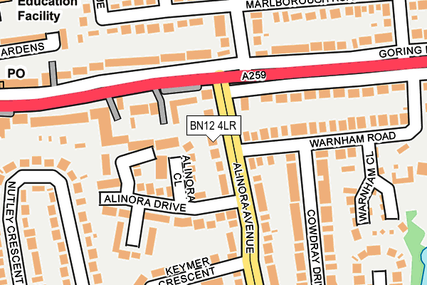 BN12 4LR map - OS OpenMap – Local (Ordnance Survey)