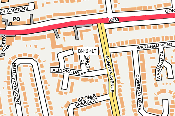 BN12 4LT map - OS OpenMap – Local (Ordnance Survey)