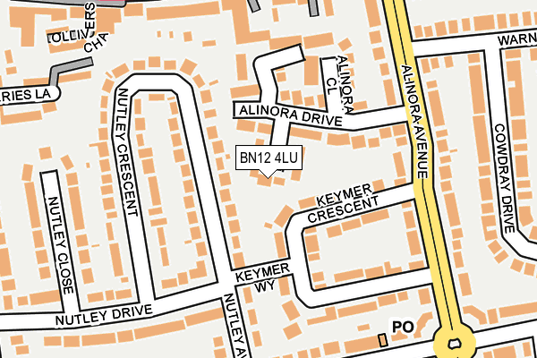 BN12 4LU map - OS OpenMap – Local (Ordnance Survey)