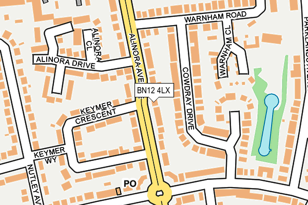 BN12 4LX map - OS OpenMap – Local (Ordnance Survey)