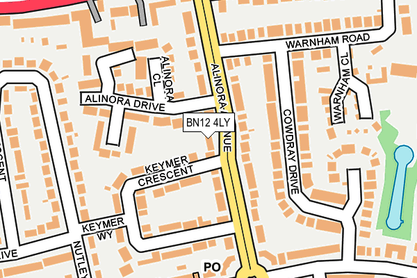 BN12 4LY map - OS OpenMap – Local (Ordnance Survey)