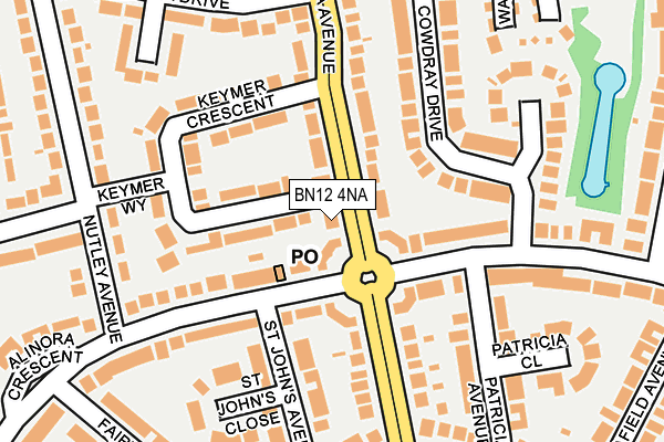 BN12 4NA map - OS OpenMap – Local (Ordnance Survey)