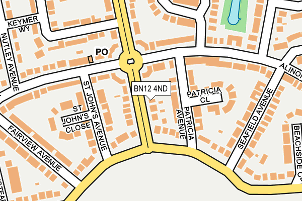 BN12 4ND map - OS OpenMap – Local (Ordnance Survey)