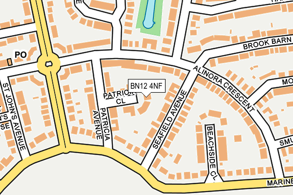 BN12 4NF map - OS OpenMap – Local (Ordnance Survey)