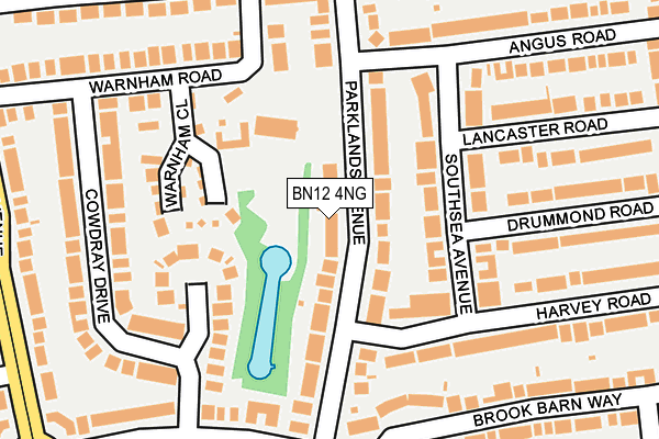 BN12 4NG map - OS OpenMap – Local (Ordnance Survey)