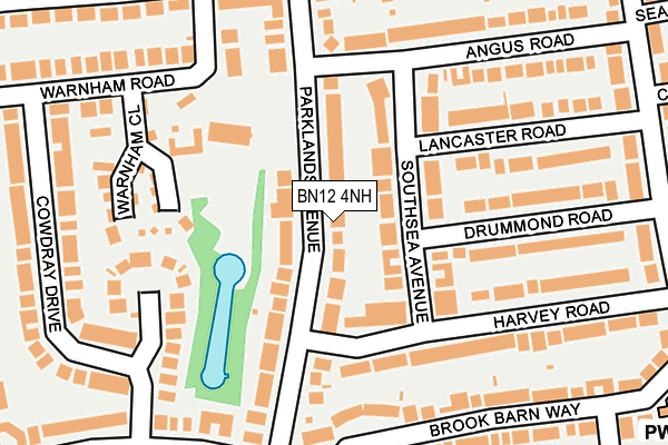 BN12 4NH map - OS OpenMap – Local (Ordnance Survey)