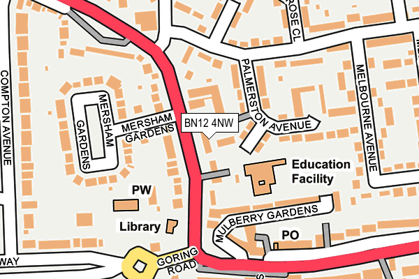 BN12 4NW map - OS OpenMap – Local (Ordnance Survey)