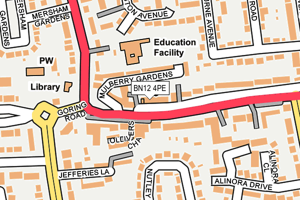 BN12 4PE map - OS OpenMap – Local (Ordnance Survey)