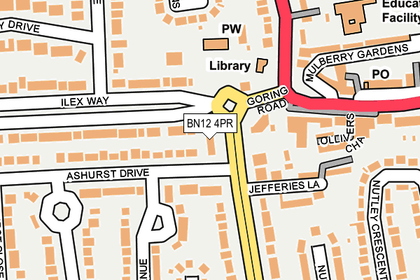 BN12 4PR map - OS OpenMap – Local (Ordnance Survey)