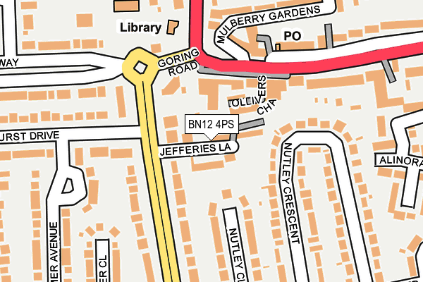 BN12 4PS map - OS OpenMap – Local (Ordnance Survey)