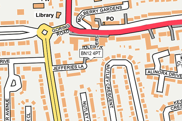 BN12 4PT map - OS OpenMap – Local (Ordnance Survey)