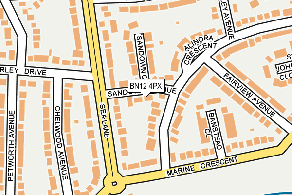 BN12 4PX map - OS OpenMap – Local (Ordnance Survey)